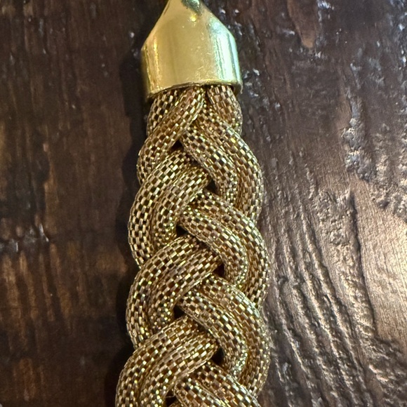 NWT Talbots Statement Gold Tone Braided Urban Necklace 18” - Picture 7 of 7